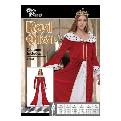 Adult Royal Queen Dress Costume (Large, 16-18)