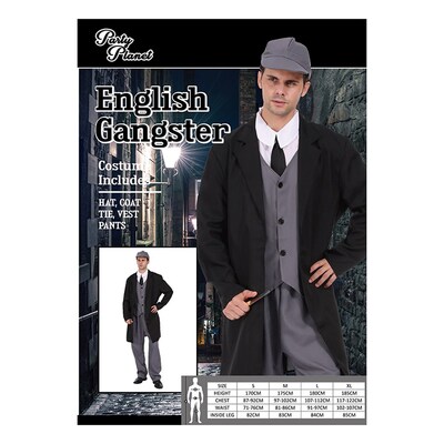 Adult English Gangster Costume (Large, 107-112)