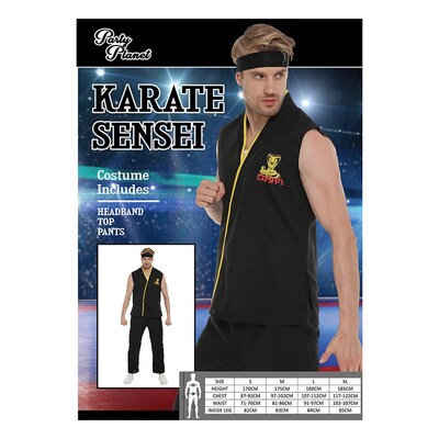 Adult Male Karate Sensei Teacher Costume (Large)