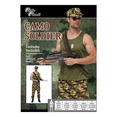 Adult Camo Soldier Costume (Large, 107-112)