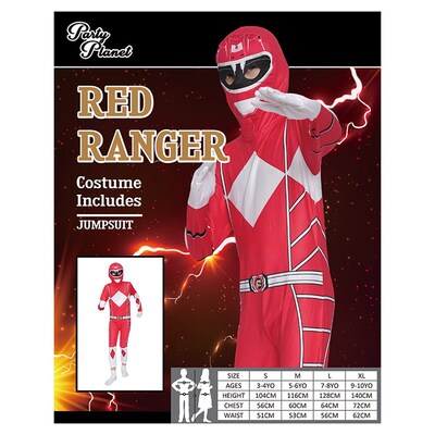 Child Red Ranger Costume (Large, 7-8 Yrs)