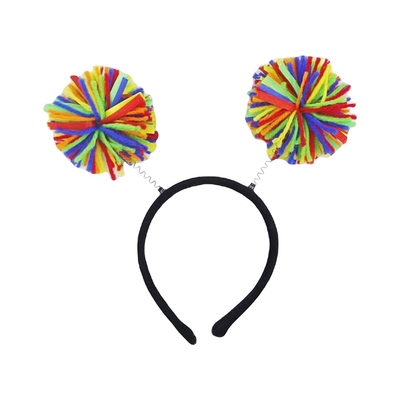 Rainbow Pom Poms Head Bopper Headband