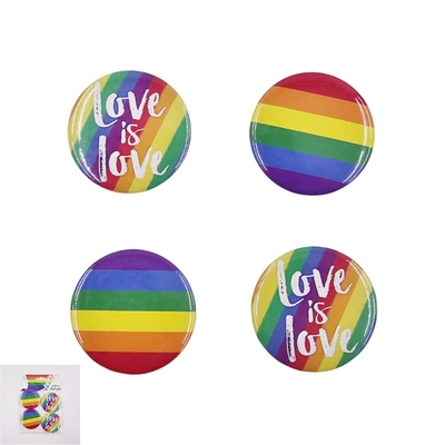 Assorted Rainbow Pride Badges (Pk 4)