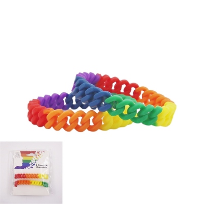 Rainbow Rubber Chain Bracelet (Pk 2)