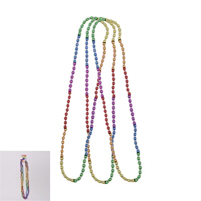 Rainbow Carnival Bead Necklace (Pk 3)