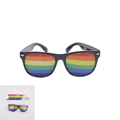 Black Party Glasses with Rainbow Lenses