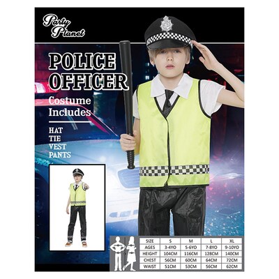 Child Police Officer Costume (Medium, 5-6 Yrs)