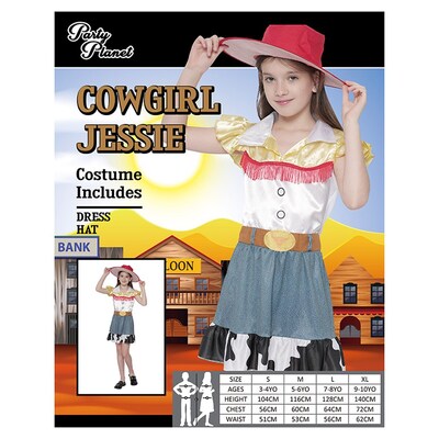 Child Cowgirl Jessie Costume (Large, 7-8 Yrs)