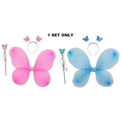 Child Pink or Blue Butterfly Costume Set (3 Pieces)