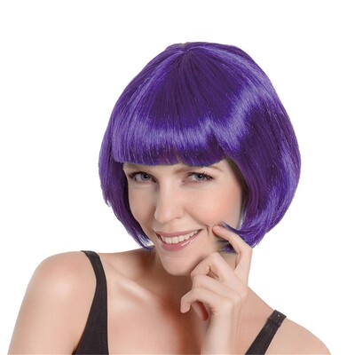 Adult Purple Bob Wig Costume Accessory