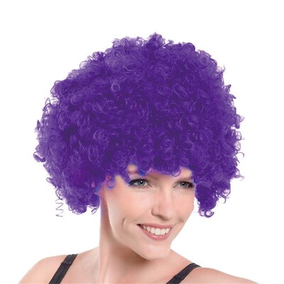 Afro Clown Wig Purple Costume Accessory
