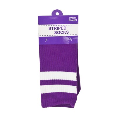 Purple Striped Socks One Size Kids Adult