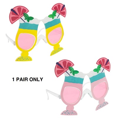 Pink or Yellow Cocktail Drink Party Glasses (Pk 1)