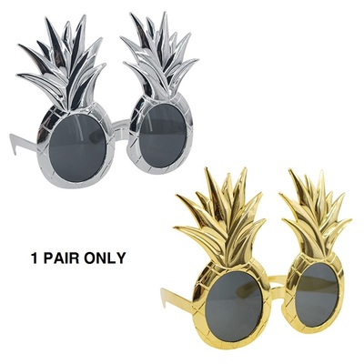 Silver or Gold Metallic Pineapple Party Glasses (Pk 1)