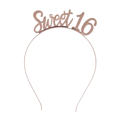 Rose Gold Sweet Sixteen 16 Metal Headband