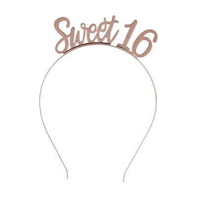 Rose Gold Sweet Sixteen 16 Metal Headband