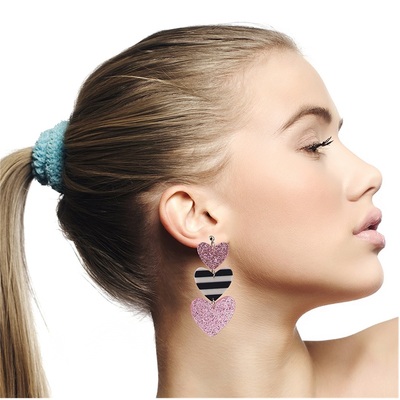 Barbie 3 Tier Heart Earrings for Pierced Ears (1 Pair)