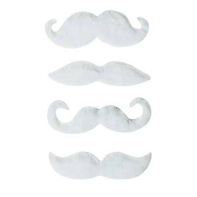 White Moustache Pack 4 Pieces