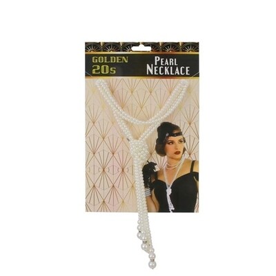 Deluxe 1920s Flapper Faux Pearl Costume Necklace