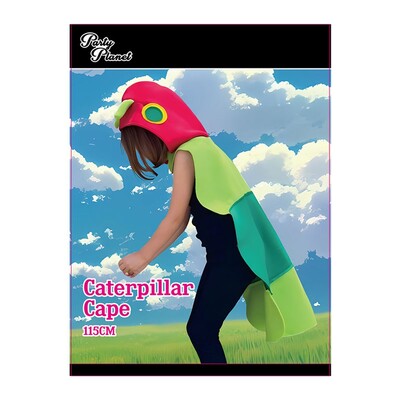 Child Caterpillar Cape Costume | Green Storybook Caterpillar Hooded Cape 115cm Kids Dress Up