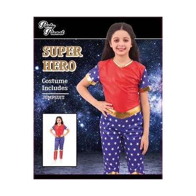 Child Wonder Girl Superhero Jumpsuit Costume X Large 9-10 Yrs