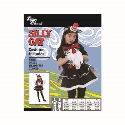 Child Silly Cat Girl Costume (Large, 7-8 Yrs)