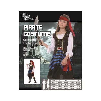 Child Pirate Girl Costume (Medium, 5-6 Yrs)
