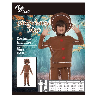 Child Gingerbread Man Costume (Medium, 5-6 Yrs)