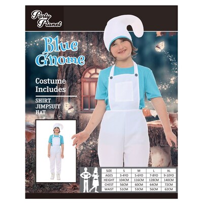 Child Mr Blue Gnome Costume (Medium, 5-6 Yrs)
