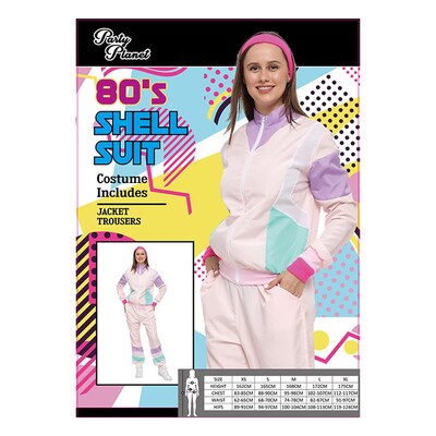 Adult 80's Pink Shell Suit Costume (Medium, 12-14)