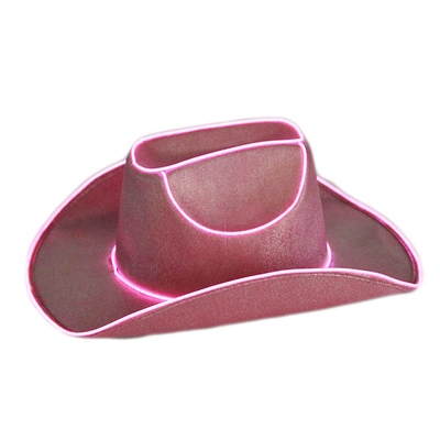 Pink Light Up Hens Night Cowgirl Hat