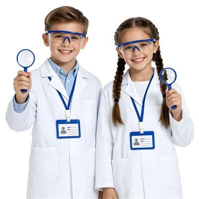 Child Doctor Scientist Dress Up Kit | 4 Piece Lab Coat Costume Set