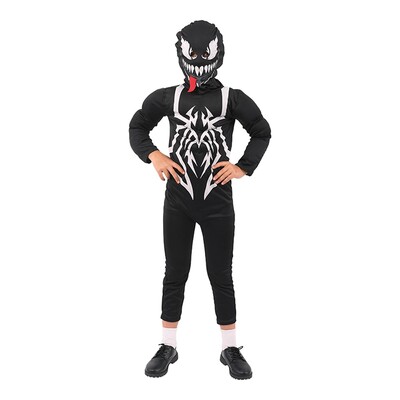 Poisonous Anti-Hero Superhero Kids Costume Padded Jumpsuit with Hood | Size Small 3–4 Years