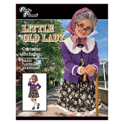 Little Old Lady Kids Costume 3 Piece Set | Size Medium 5–6 Years Book Week Dress Up