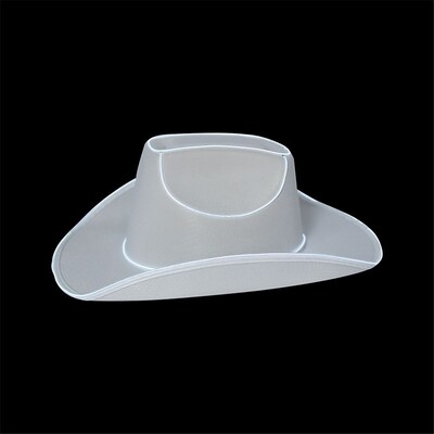 White Light Up Hens Night Cowgirl Hat