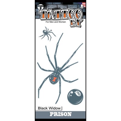 Prison Black Widow Spider Tattoo (3 Tattoos) Pk 1