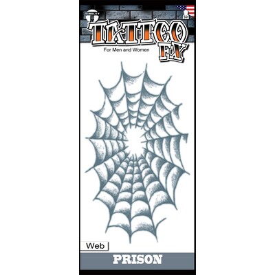 Prison Spider Web Tattoo (1 Tattoo) Pk 1