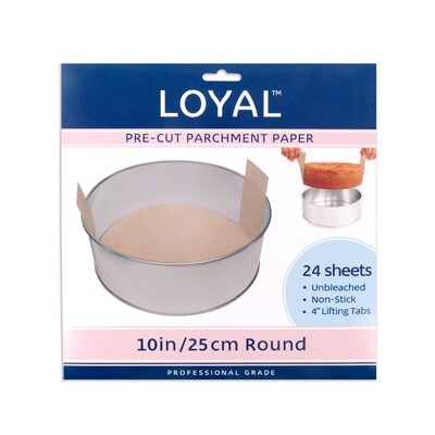 Loyal Pre-cut Parchment Cake Tin Liner 10in Round Pk 24