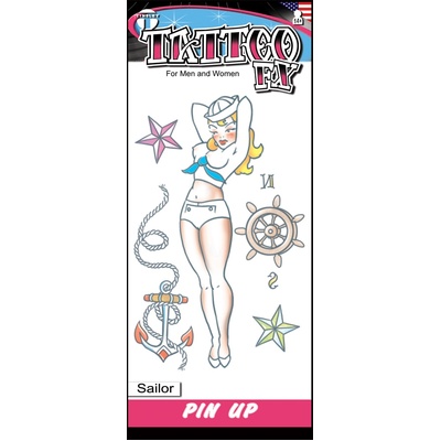 Pin Up Sailor Girl Temporary Tattoo (Pk 1)