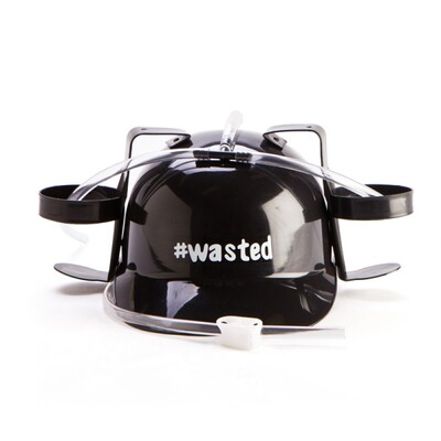 Black #Wasted Drinking Hat With Straw