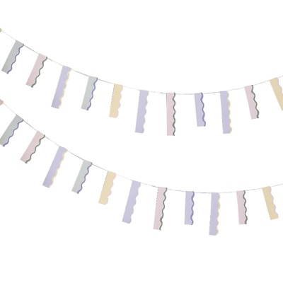 Ginger Ray Pastel Wave Card Garland Decoration 5m