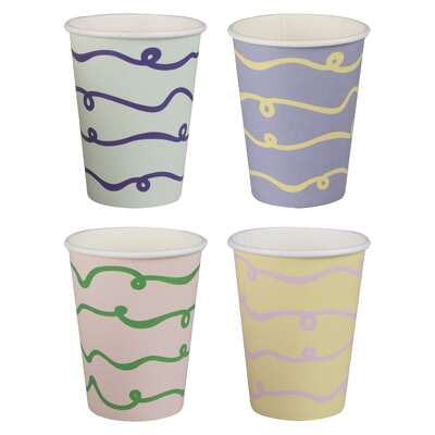 Ginger Ray Pastel Wave Paper Party Cups Pk 8