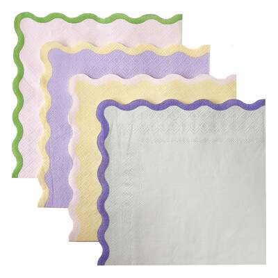 Ginger Ray Pastel Wave Lunch Napkins Pk 16