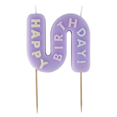 Ginger Ray Pastel Wave Happy Birthday 2 Wick Candle