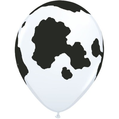 White Cow Print AOP Latex Balloons Pk 10
