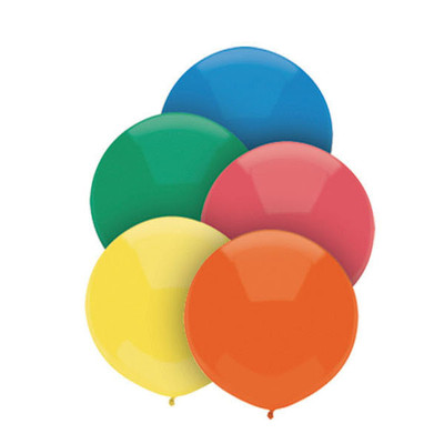 Primary Assorted 17in/40cm Standard Latex Balloons Pk 50