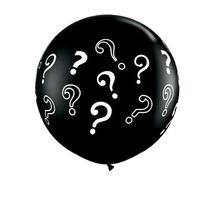 Standard Black & White Question Marks 90cm Latex Balloon (Pk 2)