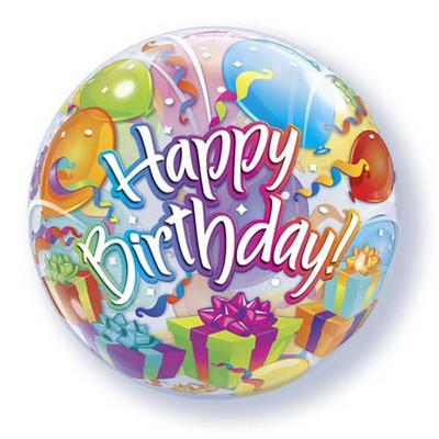 Happy Birthday Surprise Bubble Balloon 22in Pk 1