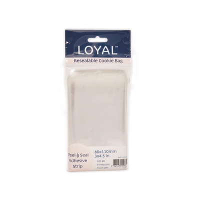 Loyal Clear Resealable Cookie Bags 8x11cm (Pk 100)
