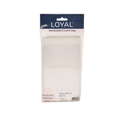 Loyal Clear Resealable Cookie Bags 10x15cm (Pk 100)